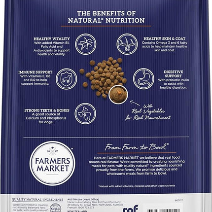 Farmer's Market Chicken and Farm Vegetables Adult Dry Dog Food 2.7kg - Made with Real Australian Meat & Vegetables for Complete Nutrition, Supports Muscle, Skin & Coat Health