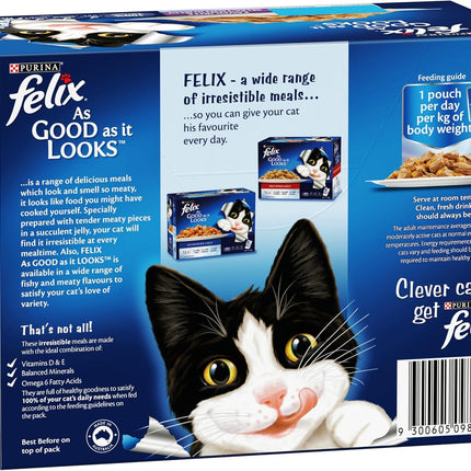 FELIX As Good As It Looks Adult Wet Cat Food Favourites Selection 60x85g