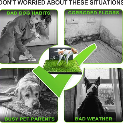 Hompet Dog Potty for Indoor or Porch, 2 Pcs Artificial Grass pads for Small/Medium Dogs
