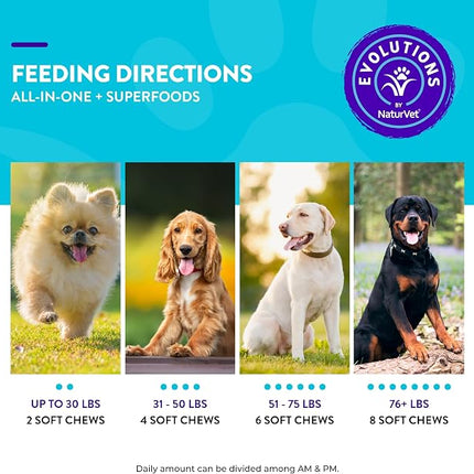 Evolutions by NaturVet All-in-One + Superfoods 180ct Soft Chews for Dogs