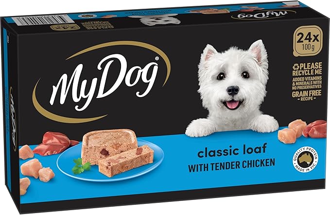 My Dog Adult Wet Dog Food Classic Loaf with Tender Chicken 24 x 100g Trays