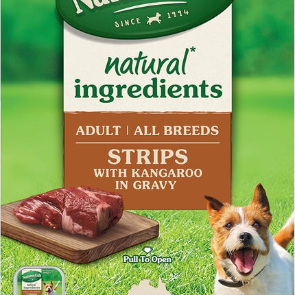Nature's Gift Adult Wet Dog Food, Strips with Kangaroo in Gravy 6x100g (Pack of 2)