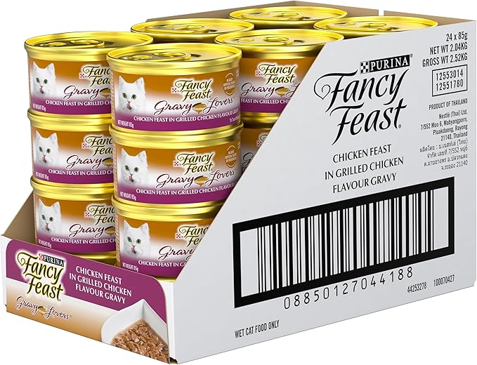 Fancy Feast Gravy Lovers Adult Wet Cat Food Grilled Chicken in Gravy 24x85g