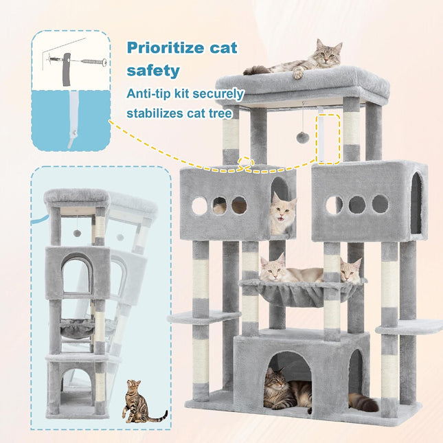 Hey-brother Cat Tree Tower with Big Platform for Indoor Adults, MPJ083W