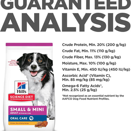 Hill's Science Diet Adult Oral Care Small and Mini Dry Dog Food 5.67kg