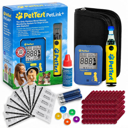PetTest PetLink+ Genteel Glucose Kit for Dogs and Cats, Pain-Free Wireless