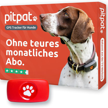 PitPat Dog GPS Tracker -Twin Pack Black and Red - Track 2 Dogs - No Subscription Required - Suitable for All Dogs and Fits All Collars - Smart Activity Tracker, Satellite Tracking with Unlimited Range