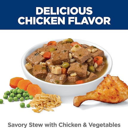 Hill's Science Diet Adult Wet Dog Food, Savory Stew with Chicken and Vegetables, 363g, 12 Pack, Canned