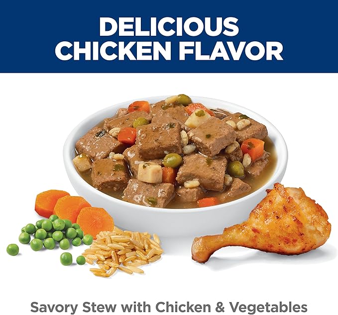 Hill's Science Diet Adult Wet Dog Food, Savory Stew with Chicken and Vegetables, 363g, 12 Pack, Canned