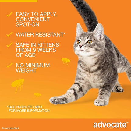 Advocate Cat, Monthly Spot-On Protection from Fleas, Heartworm and Worms,1 Pack