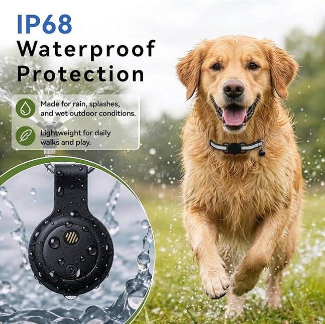 Dog Tracker, GPS Tracker for Dogs with Real-Time Location Tracking, No Monthly Fee or SIM, IP68 , iOS Only (Black)