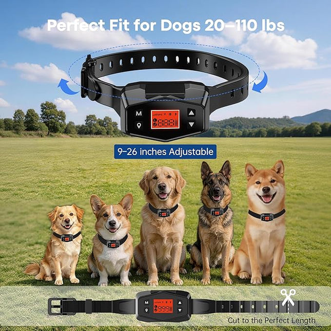 GPS Wireless Electric Dog Fence with 6-Level Adjustable Training, 33-999yd Outdoor Containment, IPX7 Waterproof