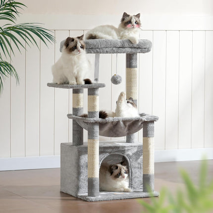 Heybly HCT008SW Cat Scratching Post with Extra Large Soft Cat Basket, Cat Scratching Post , Light Grey