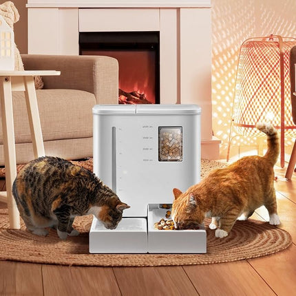 Pet Scene Automatic Cat Feeder Water Set, with 4L Waterer & 5L Feeder Capacity