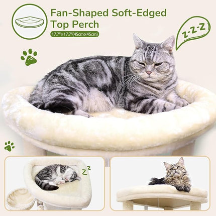 Globlazer Corner Stable Cat Tree Tower with Scratching Post, C51, Beige
