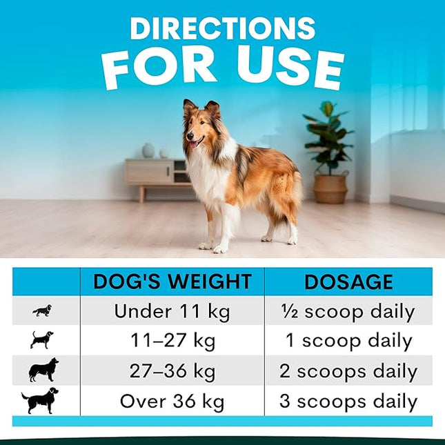 Petz Park Dog Skin and Coat Supplement 45 Scoops, Omega 3 for Dogs Made in Australia, Fish Oil for Dog Skin Support, Dog Food Topper, Dog Health Supplement Powder