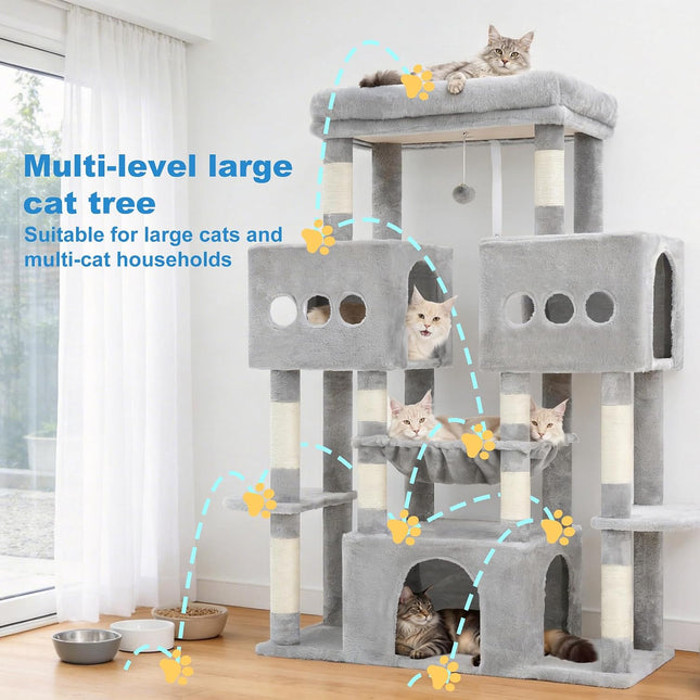 Hey-brother Cat Tree Tower with Big Platform for Indoor Adults, MPJ083W