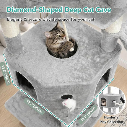 Cat Tree, 81.1" Skyward Corner Cat Tower for Large Cats VCT031W