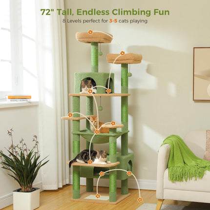 Pawz Road Cat Tree with Sisal-Covered Scratching Posts and Pads