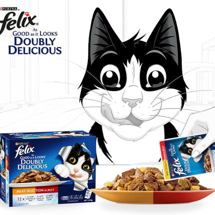 FELIX As Good As It Looks Adult Wet Cat Food Meat Selection 60x85g