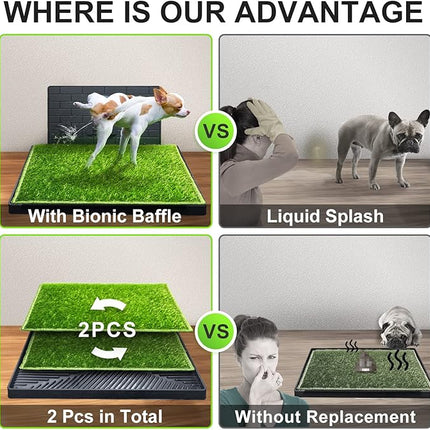 Hompet Dog Potty for Indoor or Porch, 2 Pcs Artificial Grass pads for Small/Medium Dogs