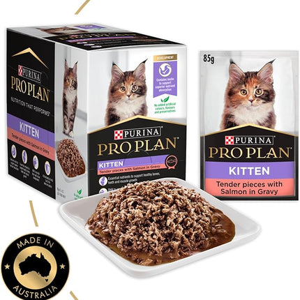 PRO PLAN Kitten Wet Cat Food Salmon in Gravy 12x85g