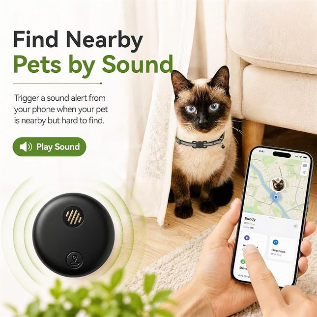 Dog Tracker, GPS Tracker for Dogs with Real-Time Location Tracking, No Monthly Fee or SIM, IP68 , iOS Only (Black)