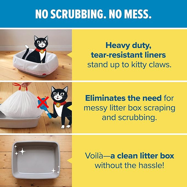 JONNY CAT Heavy Duty Litter Box Liners, Jumbo 15 Count (C00150)