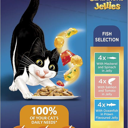 FELIX Sensations Wet Cat Food Fish Selection Jellies 60x85g