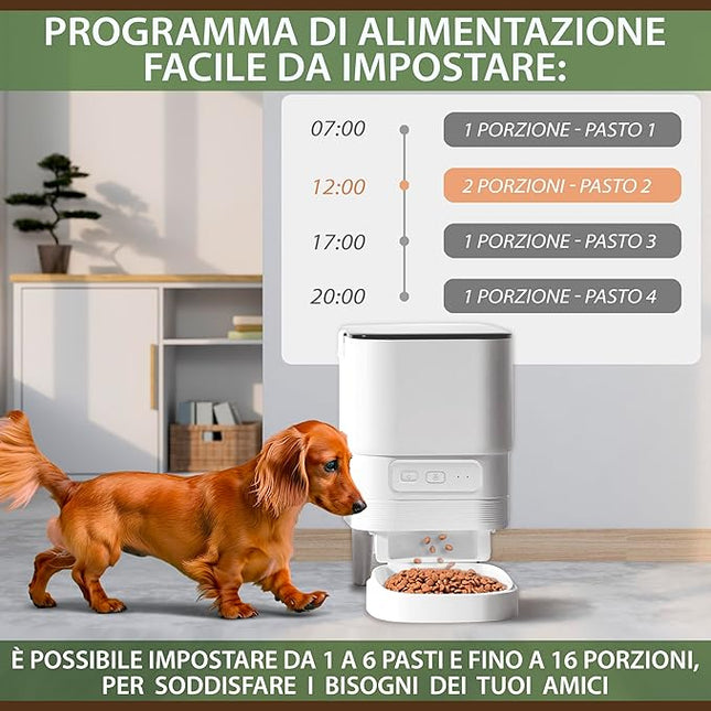 Automatic Cat Feeder 4L - Automatic Feeder for Cats and Small Dogs with App Control, Voice Recording