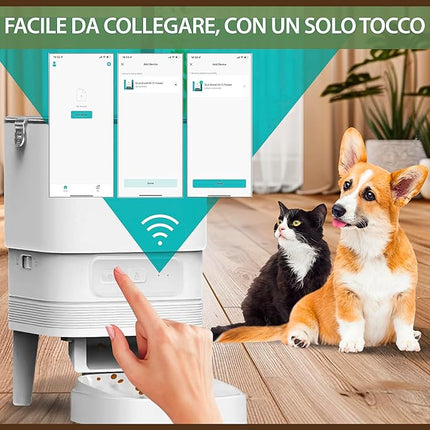 Automatic Cat Feeder 4L - Automatic Feeder for Cats and Small Dogs with App Control, Voice Recording