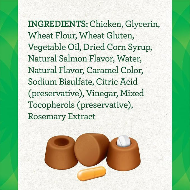 FELINE GREENIES PILL POCKETS for Cats Natural Soft Cat Treats, Salmon Flavor, 3 oz. Pack (85 Treats)