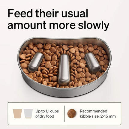 PETLIBRO Dog Cat Slow Feeder - 304 Stainless Steel Replacement Bowl - Made for Granary Smart Camera Feeder Single Bowl Version