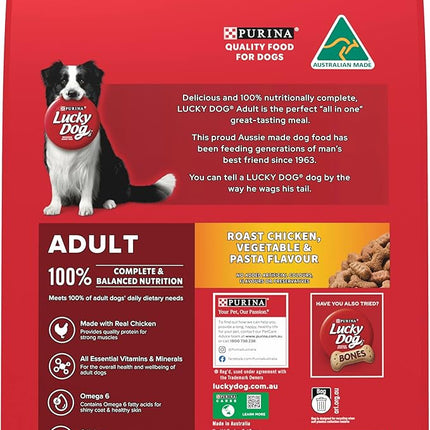 LUCKY DOG Adult Dry Dog Food Roast Chicken Vegetable Pasta Flavour 8kg