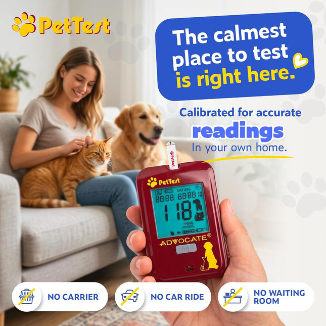 PetTest Pet Glucose Monitor Kit for Dogs and Cats, Blood Sugar Test Meter