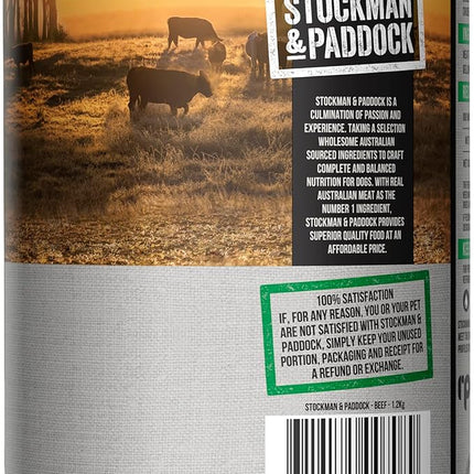 Stockman & Paddock Adult Wet Dog Food, Beef 6x1.2Kg