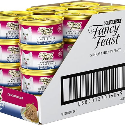 Fancy Feast Classic Paté Senior 7+ Wet Cat Food Chicken Feast 24x85g
