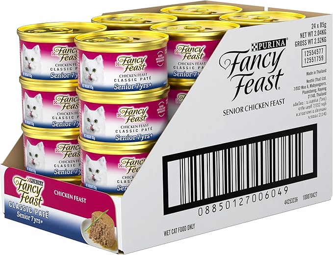 Fancy Feast Classic Paté Senior 7+ Wet Cat Food Chicken Feast 24x85g