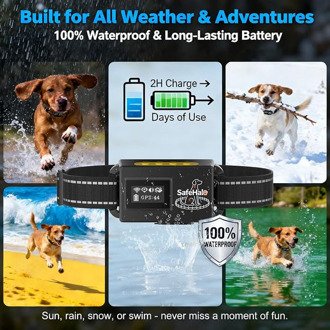GPS Wireless Dog Fence System – Electric Anti Escape Collar, No Subscription, 3 Modes,Circular 65-9,840 ft & Irregular Fence