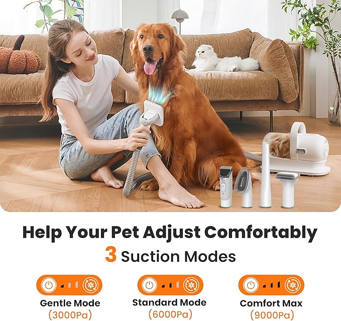 neabot Neakasa P1 Pro Pet Grooming Kit & Vacuum Suction 99% Pet Hair