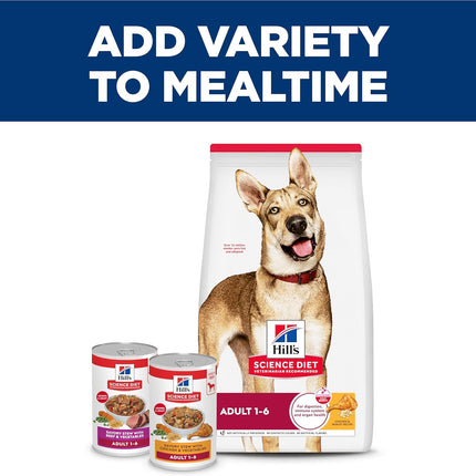 Hill's Science Diet Adult Wet Dog Food, Savory Stew with Chicken and Vegetables, 363g, 12 Pack, Canned