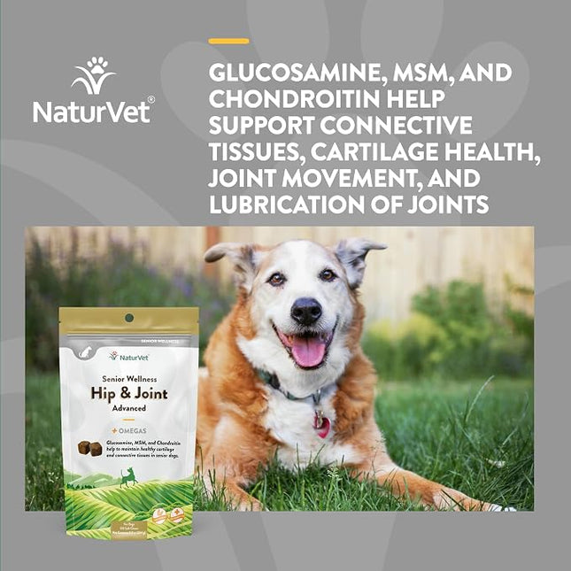 NaturVet Senior Dog Wellness Hip & Joint Advanced Plus - 120 Soft Chews