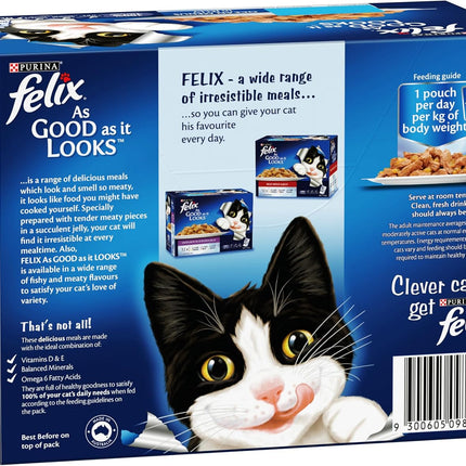 FELIX As Good As It Looks Adult Wet Cat Food Ocean Menus in Jelly 60x85g