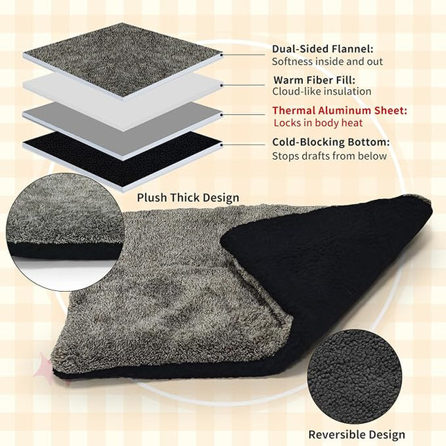 Self-Warming Cat Bed Pad, Self-Heating Cat Bed Mat Thermal Blanket for Indoor Cats & Dogs (L:75 * 50cm)