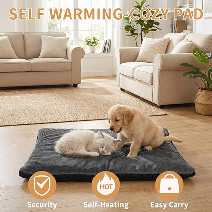 Self-Warming Cat Bed, Self-Heating Thermal Pet Mat, Washable, Non-Electric