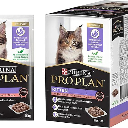PRO PLAN Kitten Wet Cat Food Salmon in Gravy 12x85g