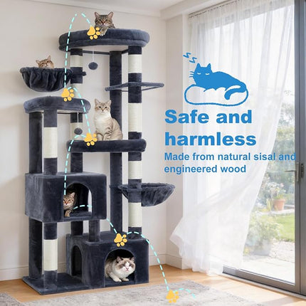 Hey-brother Cat Tree Tower with Tiered Padded Platforms, Condos, MPJ084G