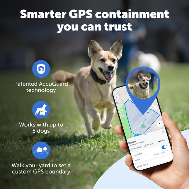 PetSafe Guardian GPS Dog Fence, 3/4 Acre+ | No Subscription, Tone, Vibration, or Static, up to 5-Day Battery, Installs in 1 Hour, Dogs 25 lbs + with, Neck 13-28 in