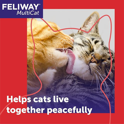 FELIWAY MultiCat Cat Calming Diffuser Kit and 6 Pack Refill – Helps Reduce Fighting, Tension and Aggression Between Cats Due to Stress – 30‑Day Cat Pheromone Plug in Diffuser for Multi‑Cat Homes