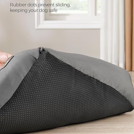 Feandrea Dog Bed, Cosy Dog Sofa Bed with Removable Reversible Cushion, Washable, Raised Edges, Non-Slip Bottom, L
